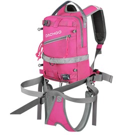 Dachgo Ski and Snowboard Harness for Kids - Adjustable Leash & Removable Seat Harness for Ski or Snowboard Beginner Easy Learning (Pink)