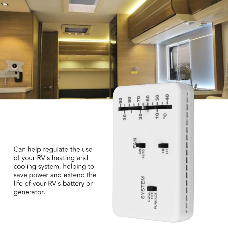 RV Thermostat, Settable Heat and Cool Temperature Controller with Remote