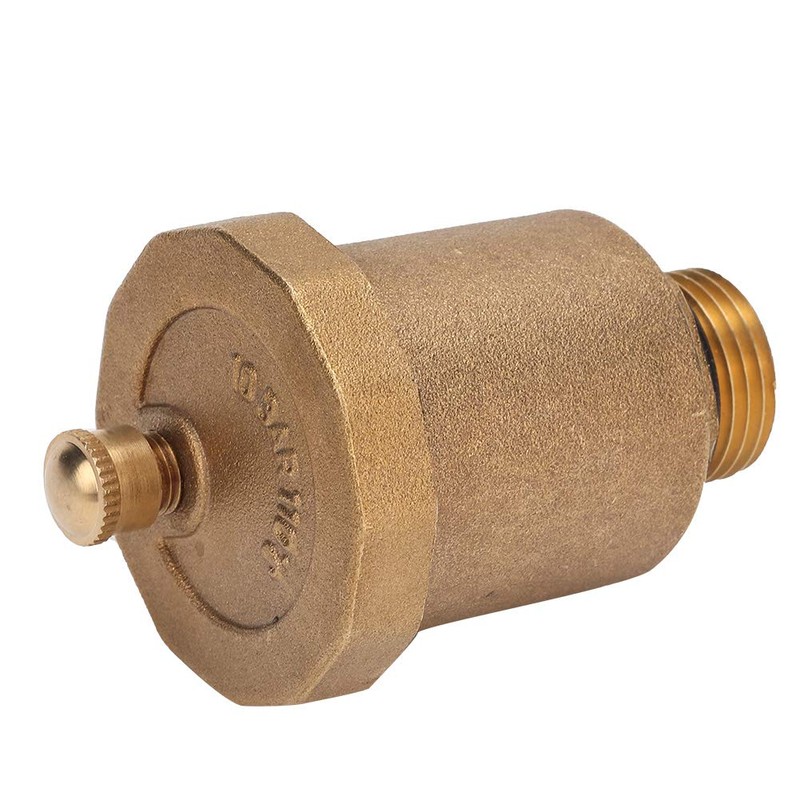 Brass bleed opening, male thread air vent, automatic disposable bleed