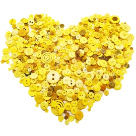 Botones para manualidades, botones a granel, botones surtidos para manualidades, costura, decoraciones (amarillo)