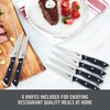 DASH Zakarian 6-Piece Steak Knife Set, Non-Serrated Full Tang German