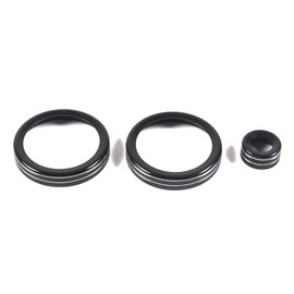 DIYUCAR Aluminium Alloy Car Air Conditioning Volume Knobs Ring Cover Trim For LR Range Rover Velar Evoque Vogue 2017-2022 (Black)