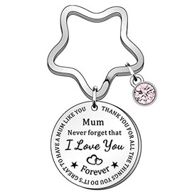 Mother's Day Birthday Gifts for Mom Mother from Daughter Son Mum Never Forget that I Love You Forever Keychain for Mother Mom Mommy Xmas Gift Keyring for Mama Mum