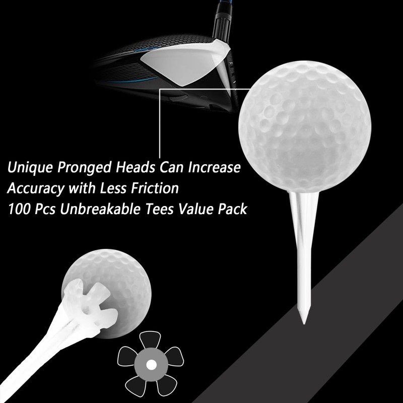 FINGER TEN 1 1/2" Plastic Golf Tees Short Tee 38mm