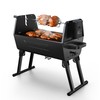 Brand-Man 2-in-1 Charcoal BBQ Grill & Motorized Rotisserie, Outdoor Portable