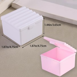 FSpronail Pink and White Nails Pen Brush Washing Box,2pcs Multifunctional 2in1 Cleaning Case for Nail Pen Cleaning and Holder Nail Glitter Sequin Gel Liquid Removal+1pcs Nail Art Manicure Pen Kit Tool