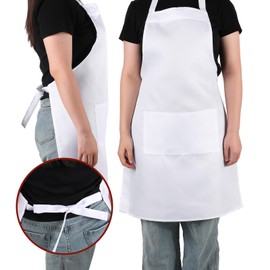 Xthrotsenk Pack of 2 Cooking Apron and Hat Adjustable Cooking Apron with 2 Pockets Women Men Kitchen Apron Baking Apron Baker Costume Apron for Kitchen, Restaurant, Cafe, d'Alene to