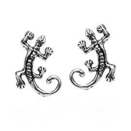 Petite Gecko Lizard Stud Earrings 925 Sterling Silver Metal Unknown, Metal, not known