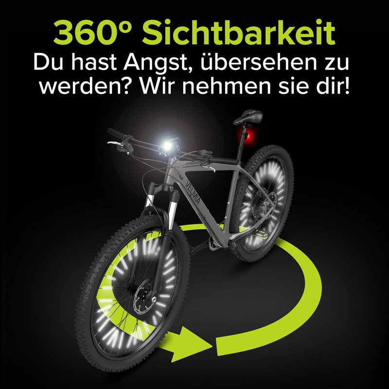 Velmia Spoke Reflectors Set, 36 Pieces, StVZO (German Road Regulation)