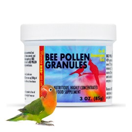 Morning Bird Bee Pollen Granules 3 Oz – Naturally Immune Support & Protein Powder for Birds – Boosts Strength, Feather Health & Energy Supplements – Easy to Mix with Food for All Bird Types