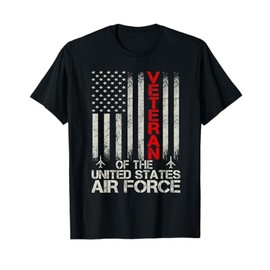 Veteran of the United States Air Force USAF Retro US Flag T-Shirt