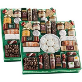 2 Gift Boxes - The Swiss Colony 27 Spring Favorites Food Gift Set, Summer Sausage Meats and Cheeses, Gift Basket, Cheese for Charcuterie Board, Holiday, Thank You Gifts, Adults, Women, Men