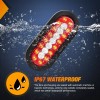 Nilight 2PCS 6Inch Oval LED Trailer Tail Lights Red White
