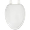 EZ-FLO White Wood Toilet Seat with Lid, Elongated, 65907