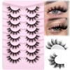 JIMIRE Faux Mink Lashes Fluffy Cat Eye False Eyelashes Natural