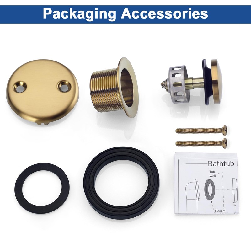 Anpean Brass Tip-Toe Tub Drain Kit with Basket Strainer and