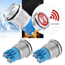 ECSiNG 2pcs 12V 22mm Waterproof Flash Buzzer LED Flash Alarm Intermittent Indicator Light for Electric Control Panel