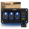 Nilight 3 Gang Rocker Switch Box 12V SPST ON Off