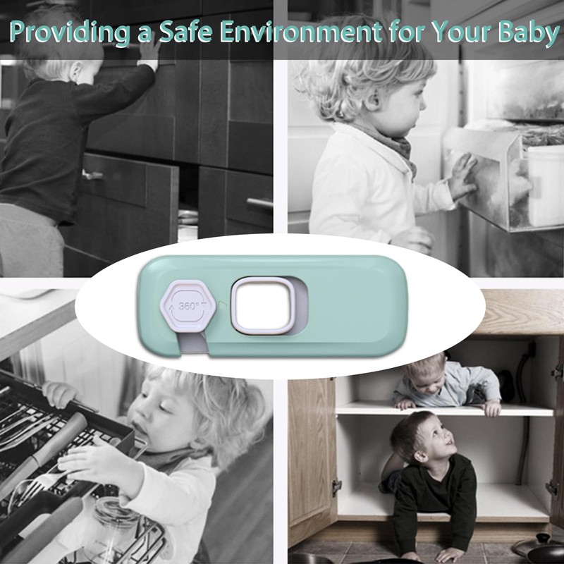 KIZZHISI 5Pack Child Proof Refrigerator Lock, Baby Proofing Cabinet Locks,