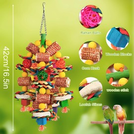 Jortmrd Parrot Toys, Colorful Rope Bird Parrot Toys, Chewing Cage Toys with Bells for Cockatiels, Parrots, Adorable Birds