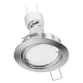 ledscom.de FERE Recessed Ceiling Spotlight Fitting Frame Chrome Matt Swivelling GU10 PAR16 LED 6.74 W = 6.74 W 630 lm White