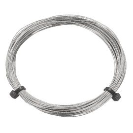 sourcing map 304 Stainless Steel Cable Wire Rope Kit 33FT (10M) Long 1/64" (0.5mm) Dia 7x7 Strand Core Aircraft Cable Marine Grade for Deck Railing System Outdoor Hanging Kit Garden