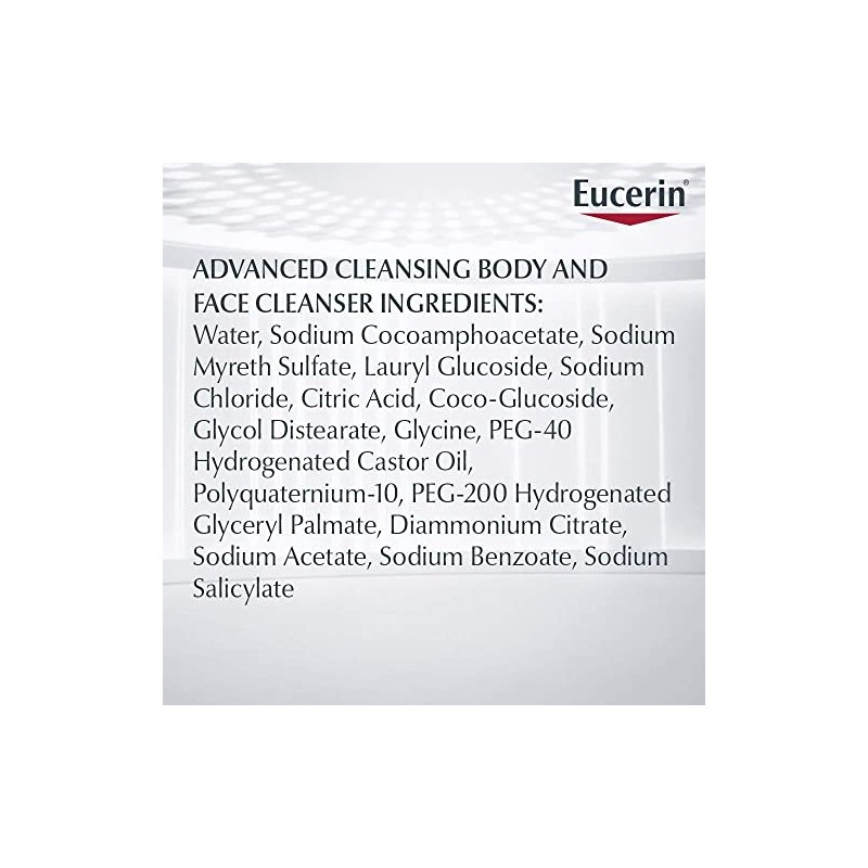 Eucerin Advanced Cleansing Body & Face Cleanser 16.9 Ounce (500ml)