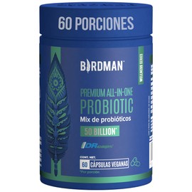Birdman Probióticos Premium en Cápsulas  50 Billones de UFC  Liberación Retardada, Sin Aditivos  Cápsula Vegana  All-In-One  60 Cápsulas              