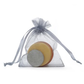 scicent Organza Bags Christamas Wedding Drawable Organza Gift 50 piece Packaging Bags Pouches, 7 * 9cm, Grey