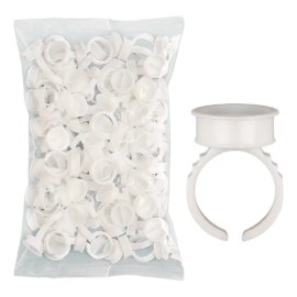 100 Piezas Anillos Para Pigmento De Pestaas,cejas.belleza Blanco                                                                                      