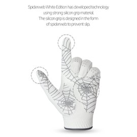 GOuft Premium - Guantes de golf unisex con diseño de araña, color blanco (gris/blanco, 26 (mano izquierda)