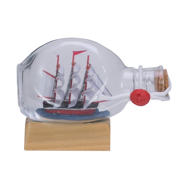 Beachcombers 00751 Boat in Round Bottle, Multi Color
