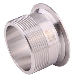 DERNORD 3'' Tri clamp Adapter to 3 inch MNPT Thread Ferrule Sanitary Pipe Fitting