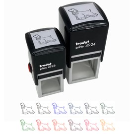 Good-Natured Cocker Spaniel Pet Dog Self-Inking Rubber Stamp Ink Stamper - 1-1/2 Inch Large - Black Ink
