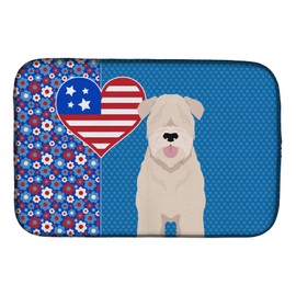 Caroline's Treasures WDK5308DDM Soft Coated Wheaten Terrier USA American Dish Drying Mat Absorbent Dish Drying Mat Pad for Kitchen Counter Dish Drainer Mat for Countertop, 14 x 21", Multicolor