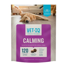 VetIQ Calming Support Supplement, Calming Chews for Dogs Help Manage Stress and Promote Relaxation, Anxiety Relief for Dogs, Made in The USA, 120 Count