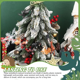 10 Pcs Christmas Tree Animal Ornaments Woodland Christmas Decorations My Forest Animals Christmas Ornament Set Woodland Creatures Figurines Kids Crafts Christmas Tree Plastic Hanging Xmas Tree Decor