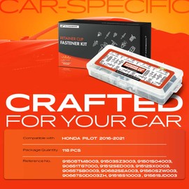 A-Premium 118PCS Retainer Clips Kit - Compatible with Honda Pilot 16-21 - Vehicle Specific Car Body Trim Fastners Pin Rivet Set - fit Bumper Door Panel Hood Fender - Trim Removal Tool Kit Included