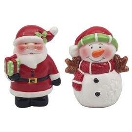 Lesser & Pavey British Designed Salt and Pepper Sets | Salt and Pepper Shaker for All Type of Kitchens | Salt Shaker & Pepper Shaker Perfect for Home or Businesses - Santa & Snowman