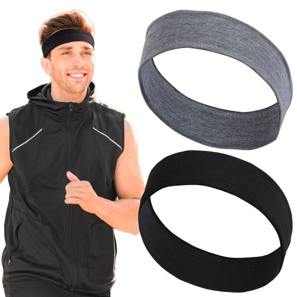 BETESSIN 2 x Hair Band Sport Yoga Non-Slip Headband Unisex