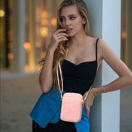 JANKS Small Crossbody Bag for Women Waterproof Mini Phone Purses for Women Men Casual Medium Crossbody Bag, pink