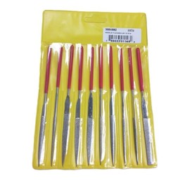 HHIP 3000-0062 10 Piece Diamond Needle File Set, Medium Coarse, 5 1/2" Long with 2" of Diamond
