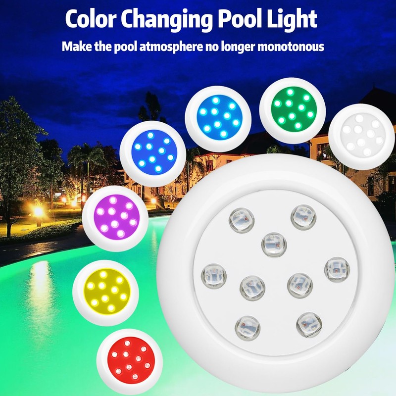 5 Watts Pool Lights with Remote Control,Small LED Pool Light