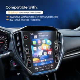 For 2025 Subaru WRX Screen Protector-2022-2025 WRX(Limited/GT/Premium/Base/TR)& 2024-2025 Impreza（Sport/RS) 11.6 Inch Touchscreen [Matte Glass] 2025 WRX Impreza Accessories Anti-Glare Matte Glass