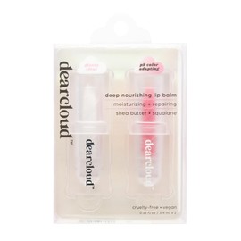 dearcloud Deep Nourishing Lip Balm Set (.13 fl oz) – Lip Balm and Gloss for Women with Shea Butter & Squalane – Korean Skin Care Moisturizer for Lips (Set of 2)