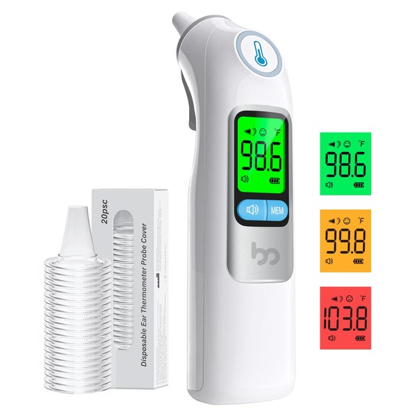 Ear Thermometer, Ear Fever Thermometer for Baby Adults, Digital Infrared