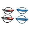 Pair Set C4 Corvette Gas Fuel Lid Emblem Cross Flag