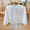 CHUQING Table Runner Chiffon White Table Decoration Birthday Elegant White