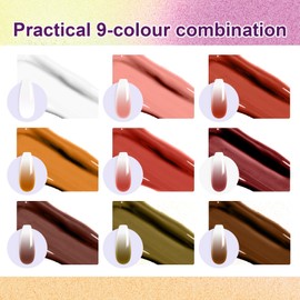 U-Shinein Gradient Painting Gel, 9 Colors Ombre Gel Nail Polish with 9 Large Nail Sponges Sponging for Ombre Nails Aura Nails French Manicure Soak Off UV DIY Palette Ancient City