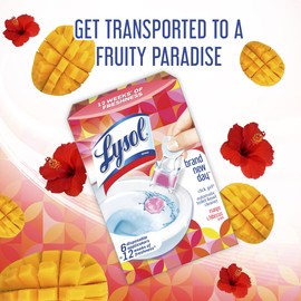Lysol Click Gel Automatic Toilet Bowl Cleaner, Gel Toilet Bowl Cleaner, For Cleaning and Refreshing – Mango & Hibiscus, 6 applicators (Pack of 4, 24 Count Total)